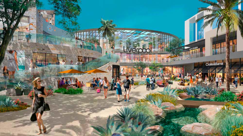 Proyecto impermeabilización centro comercial península, vista desde entrada