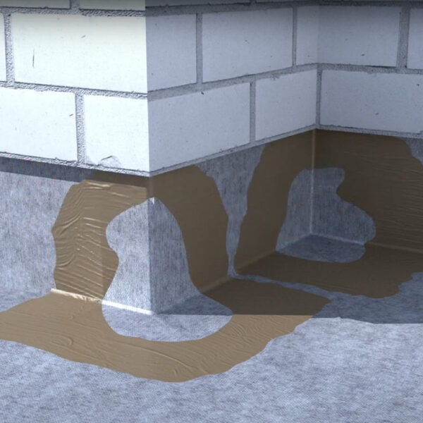 Refuerzo impermeable de lámina ECODRY50 con esquina termoformada para cubrir ángulos interiores y exteriores de 90°.