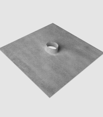 Refuerzo impermeable para tuberías fabricado con lámina ECODRY50, con agujero centrado termoformado